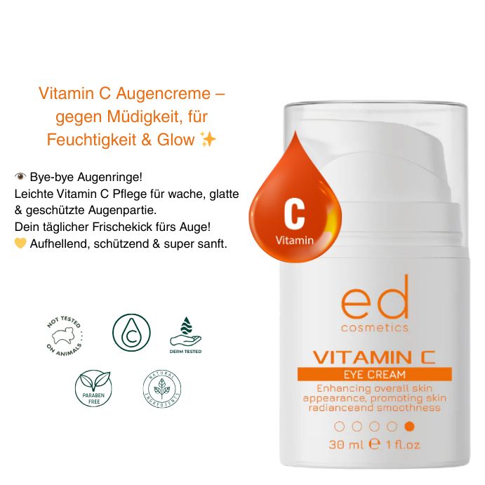 ED COSMETICS Vitamin C Augenpflege – Aufhellung, ANTI-AGING & Schutz EYE CONTOUR CREAM
