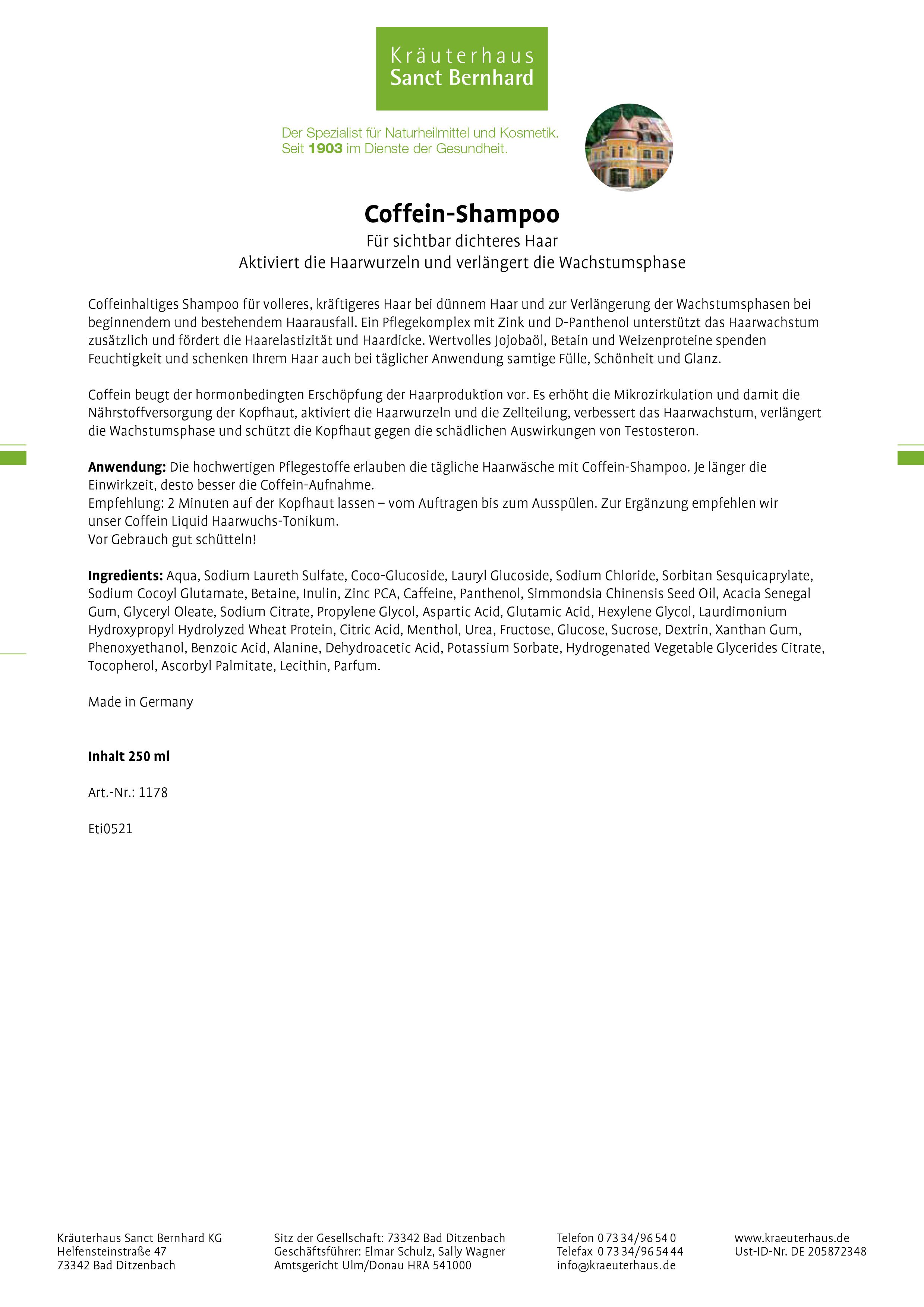 Sanct Bernhard Coffein Haarpflegeset