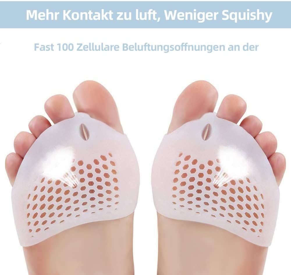 COOL-i Vorfußpolster aus Silikon, weich & rutschfest, Ballenschutz für Damen & Herren, 4 Stück