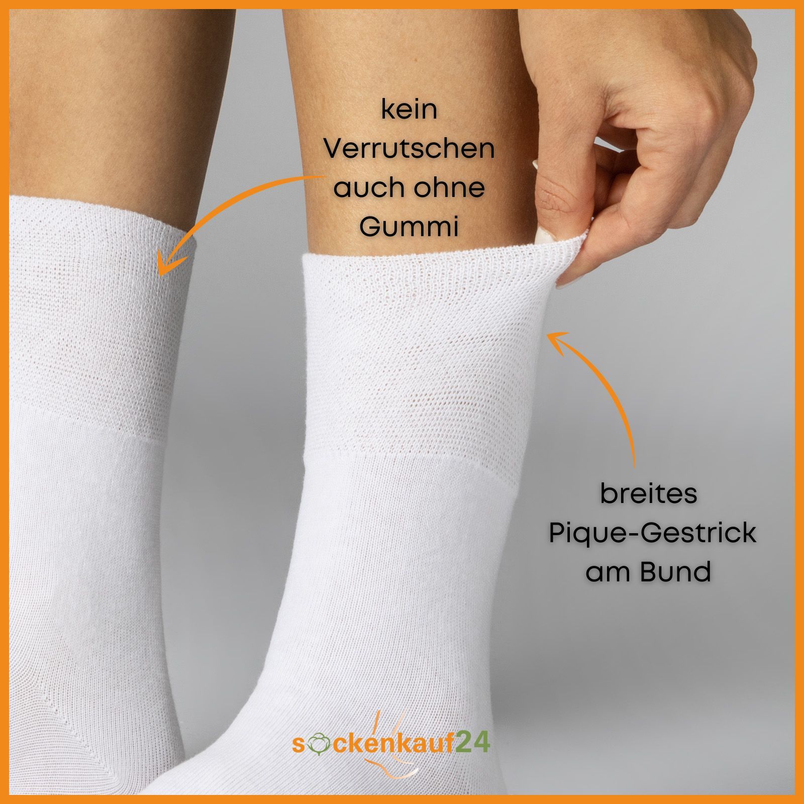Diabetiker Socken ohne Gummi & ohne Naht aus 97% Baumwolle für Damen und Herren