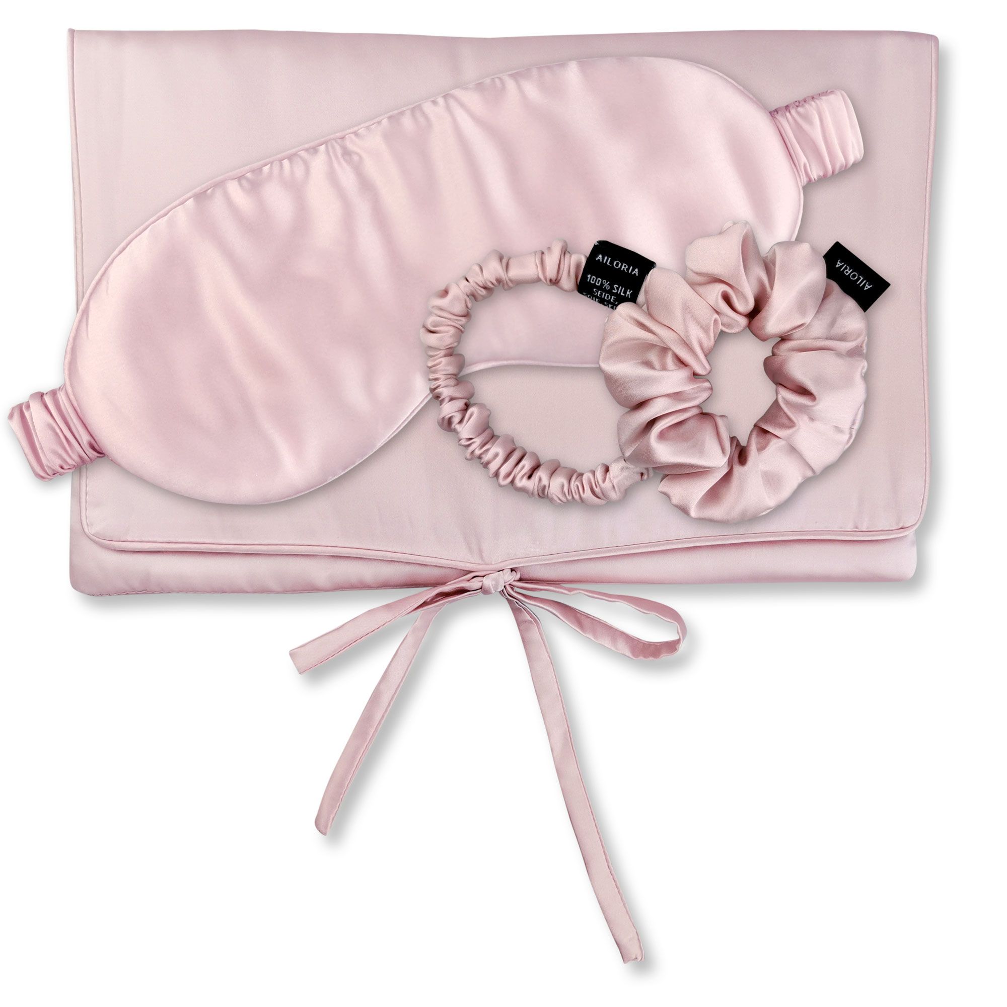 AILORIA TRAVEL SET HAIR - borsa in seta, maschera per dormire, scrunchie S e M