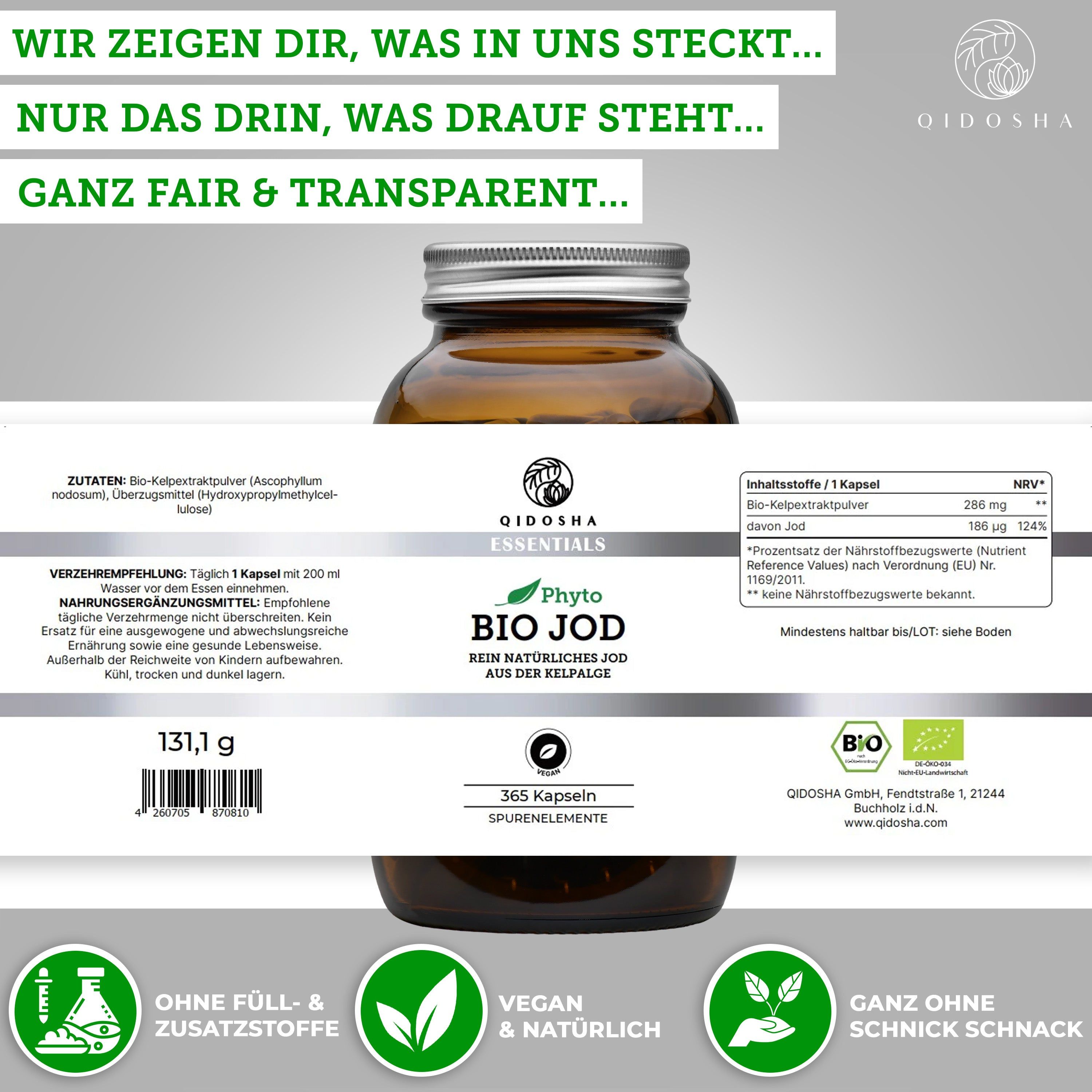 QIDOSHA Bio Jod aus der Kelpalge