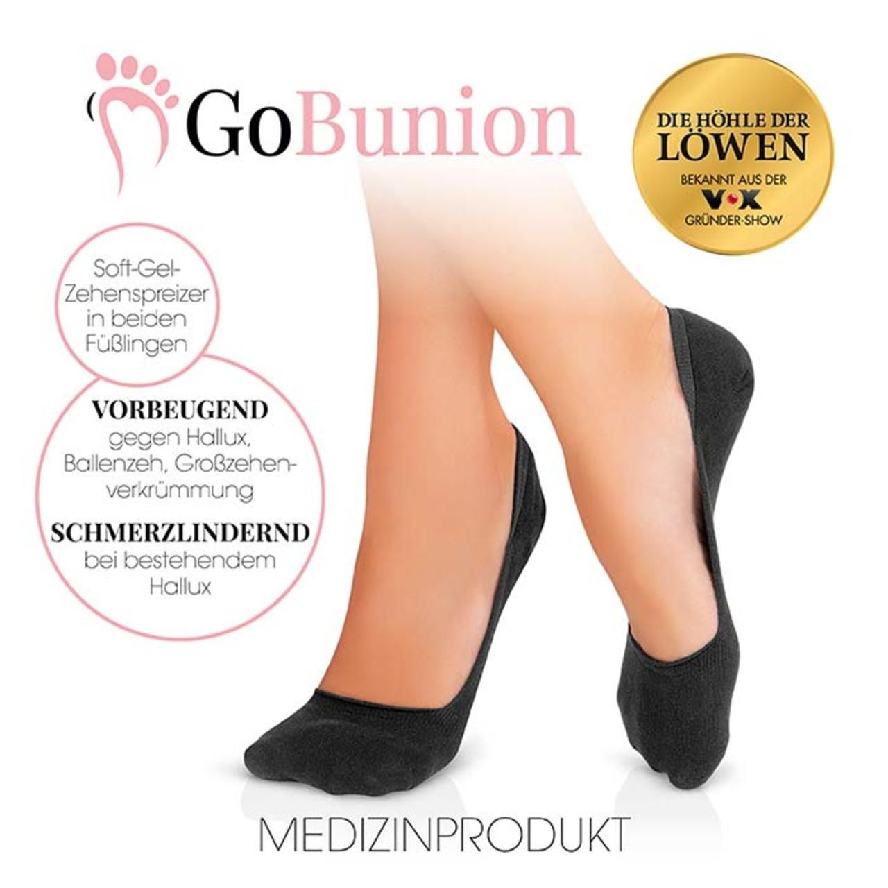 GoBunion, GoBunion Füßlinge mit Zehenspreizer 39-42 schwarz