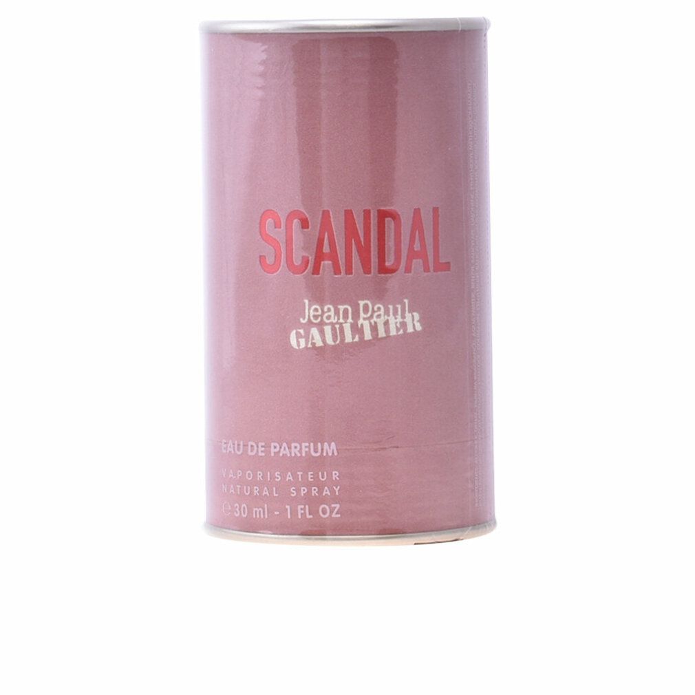 Zylindrische Verpackung. Rosa, mit Aufschrift "SCANDAL Jean Paul Gaultier".
