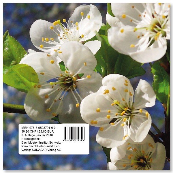 Rückseite des Buches mit Blüten. ISBN, Preis, Herausgeber und Verlagsangaben sind sichtbar.