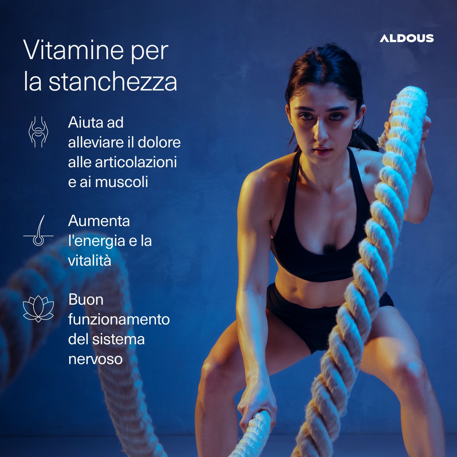 Aldous Magnesio Dose mit Vitaminen, 200 Kapseln, mit Siegel 'Premium Quality'.