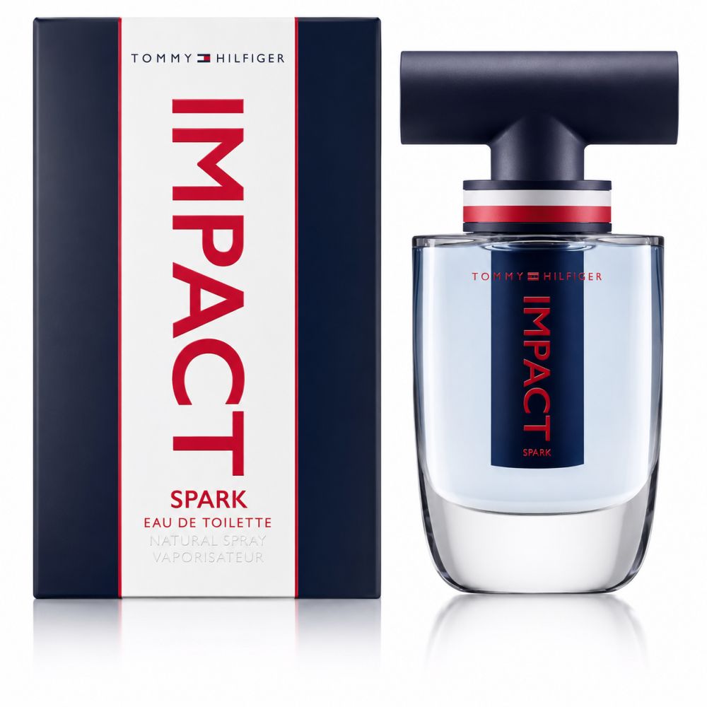 Tommy Hilfiger Impact Spark Eau de Toilette Flakon und Verpackung.
