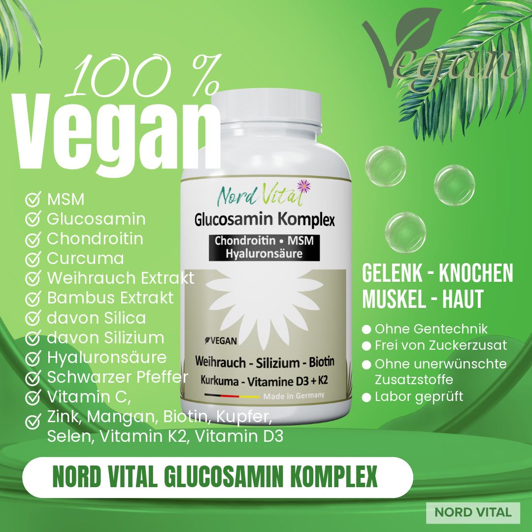 Nord Vital Glucosamin mit veganes Chondroitin, MSM, Weihrauch und Hyaluronsäure