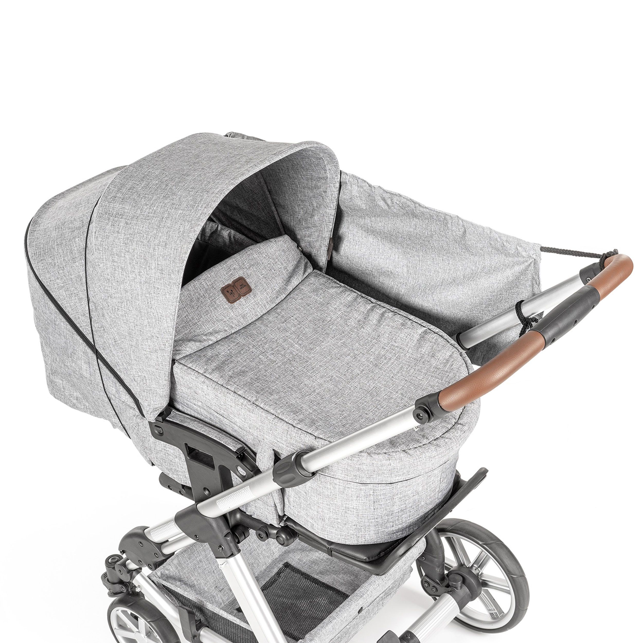 reer ShineSafe+ Sonnensegel für Kinderwagen, Grau-Melange,