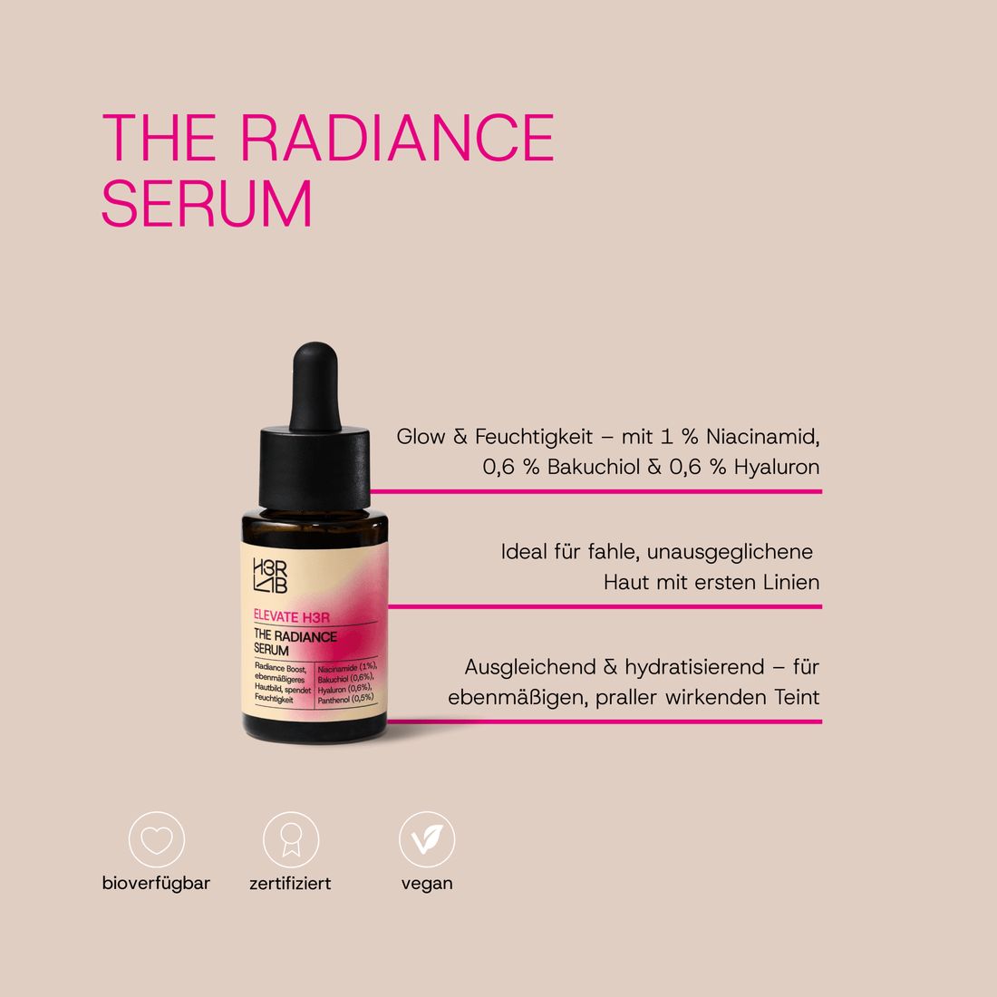 The Radiance Serum – Bakuchiol, Niacinamid & Aloe Vera für Glow & Ebenmäßigkeit