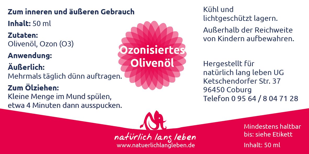 natürlich lang leben Ozonisiertes Olivenöl