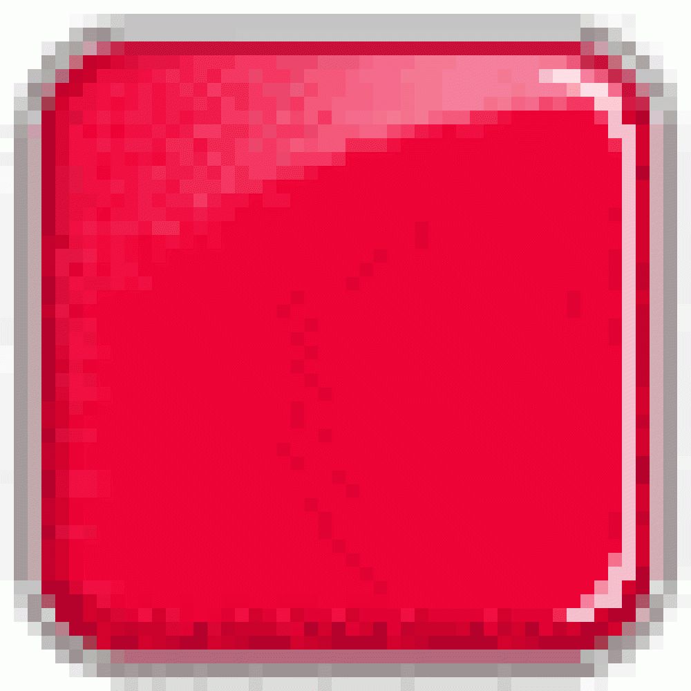 Ein rotes Quadrat mit Glanz.