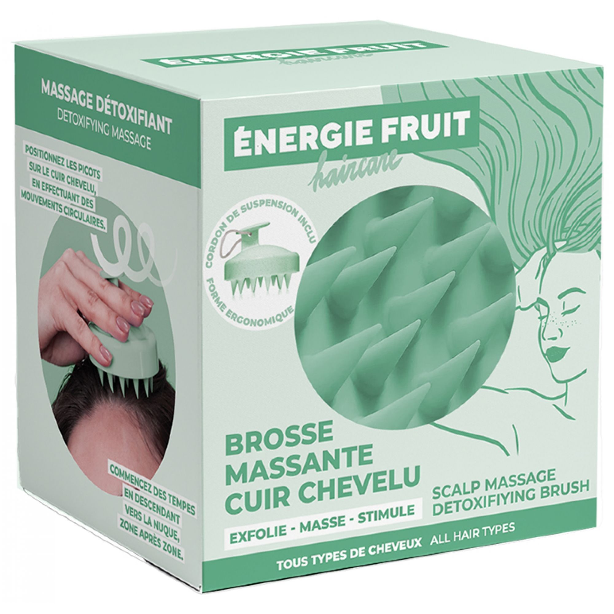 Energie Fruit Kopfhaut-Massagebürste 8,2x7x11,7 cm