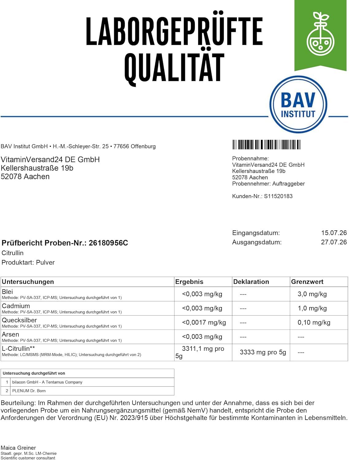 GEN L-Citrullin Pulver -L-Citrullin DL-Malat 2:1