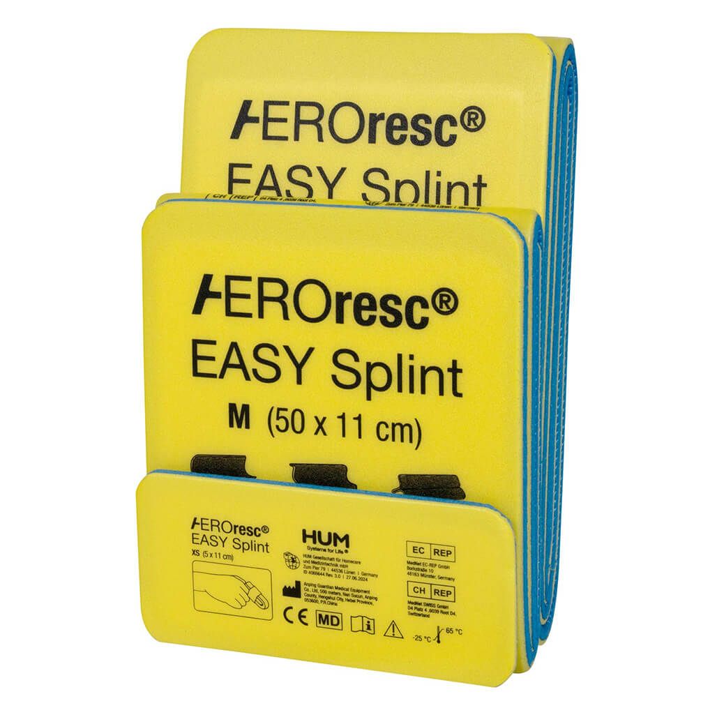 Ein aufrecht stehendes HUM AEROresc EASY Splint Set in Größe M (50x11 cm).