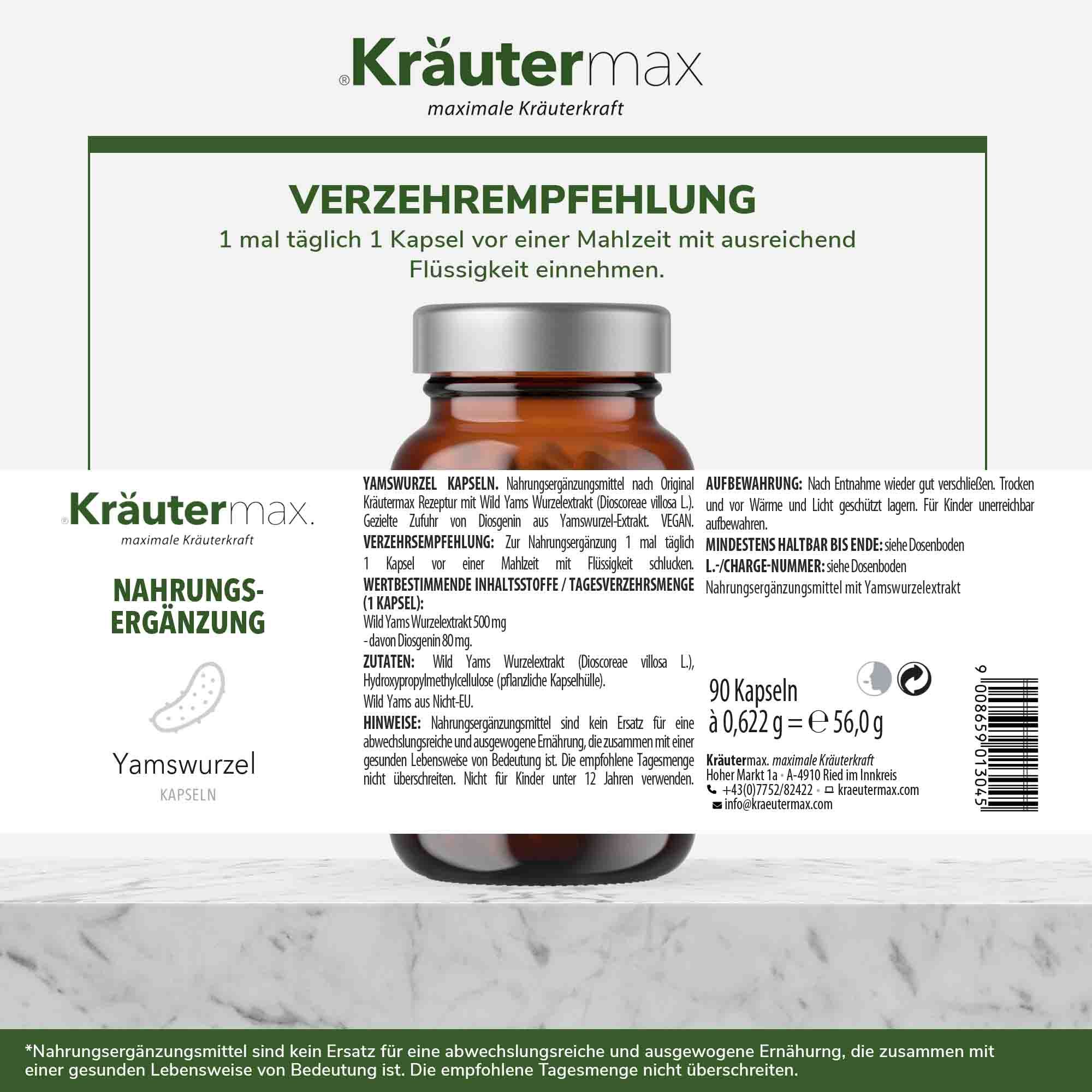 Kräutermax Yamswurzel Kapseln