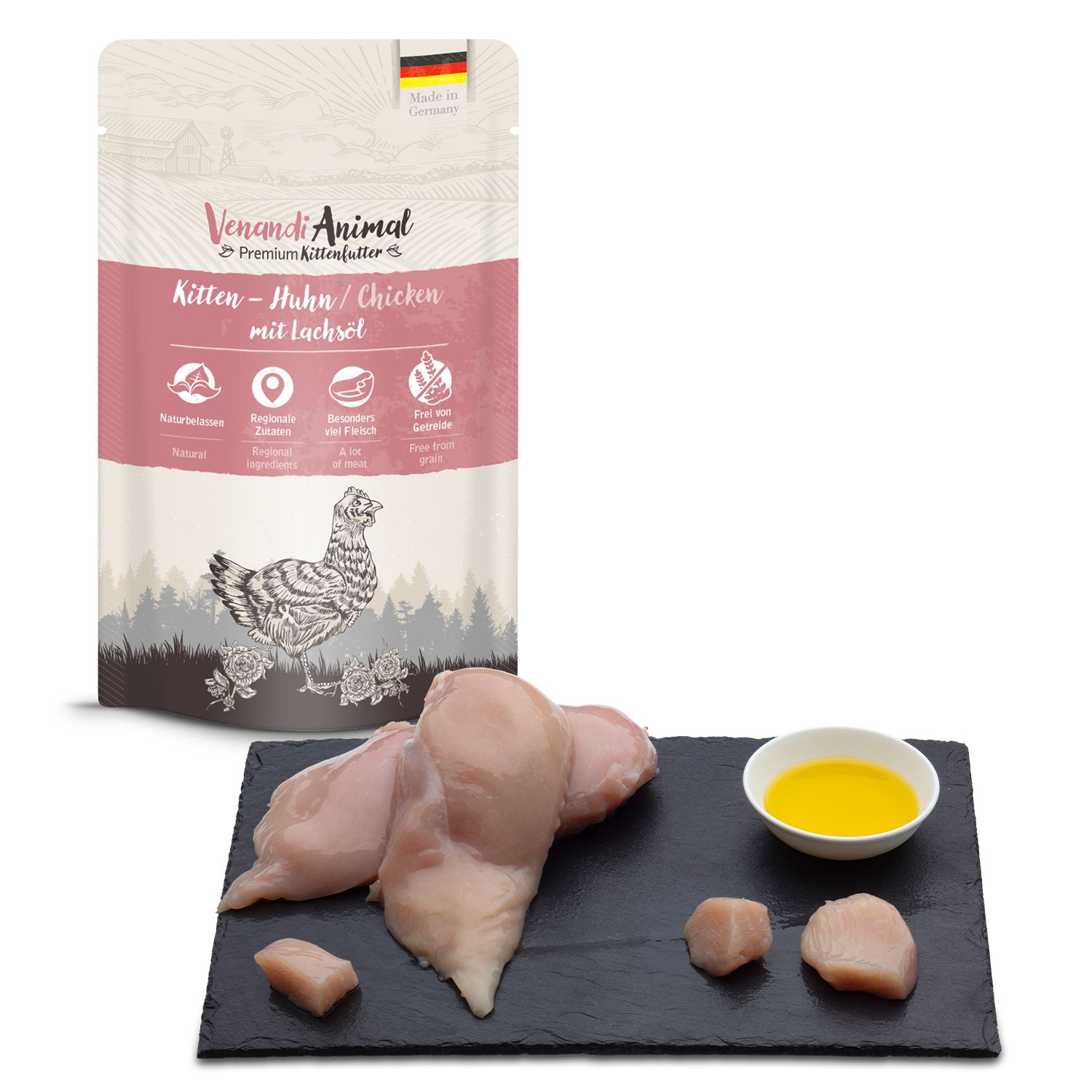 Venandi Animal - Kitten - Huhn mit Lachsöl