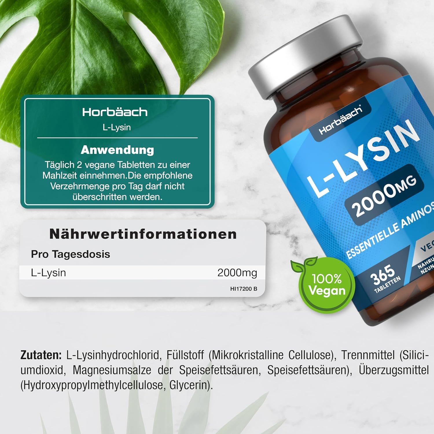 Horbaach L-Lysin 2000 mg Tabletten