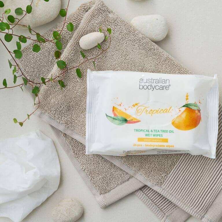 Australian Bodycare Feuchttücher mit Mangoduft & Teebaumöl 6 St