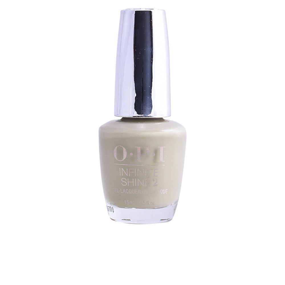OPI Infinite Shine 2 Nagellack in der Farbe "This Isn't Greenland". Die Flasche hat eine ovale Form mit einem silbernen Deckel. Der Nagellack selbst ist in einem hellen Grünton gehalten. Auf der Flasche sind die Markennamen und Produktinformationen deutlich sichtbar.