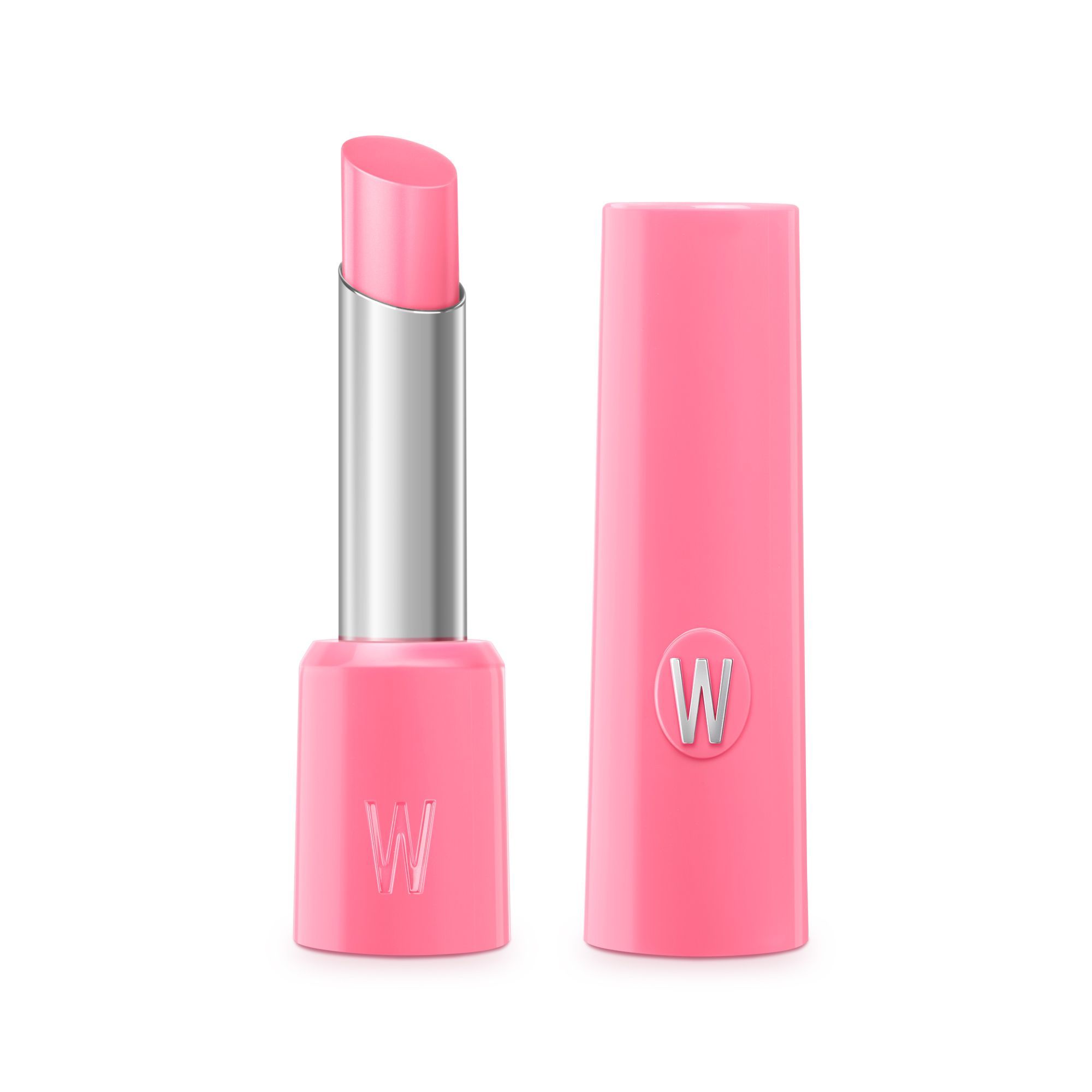 WYCON Hydrasheer Glossy Lipstick 17 Pinky: geöffneter Lippenstift in Pink und Hülle.