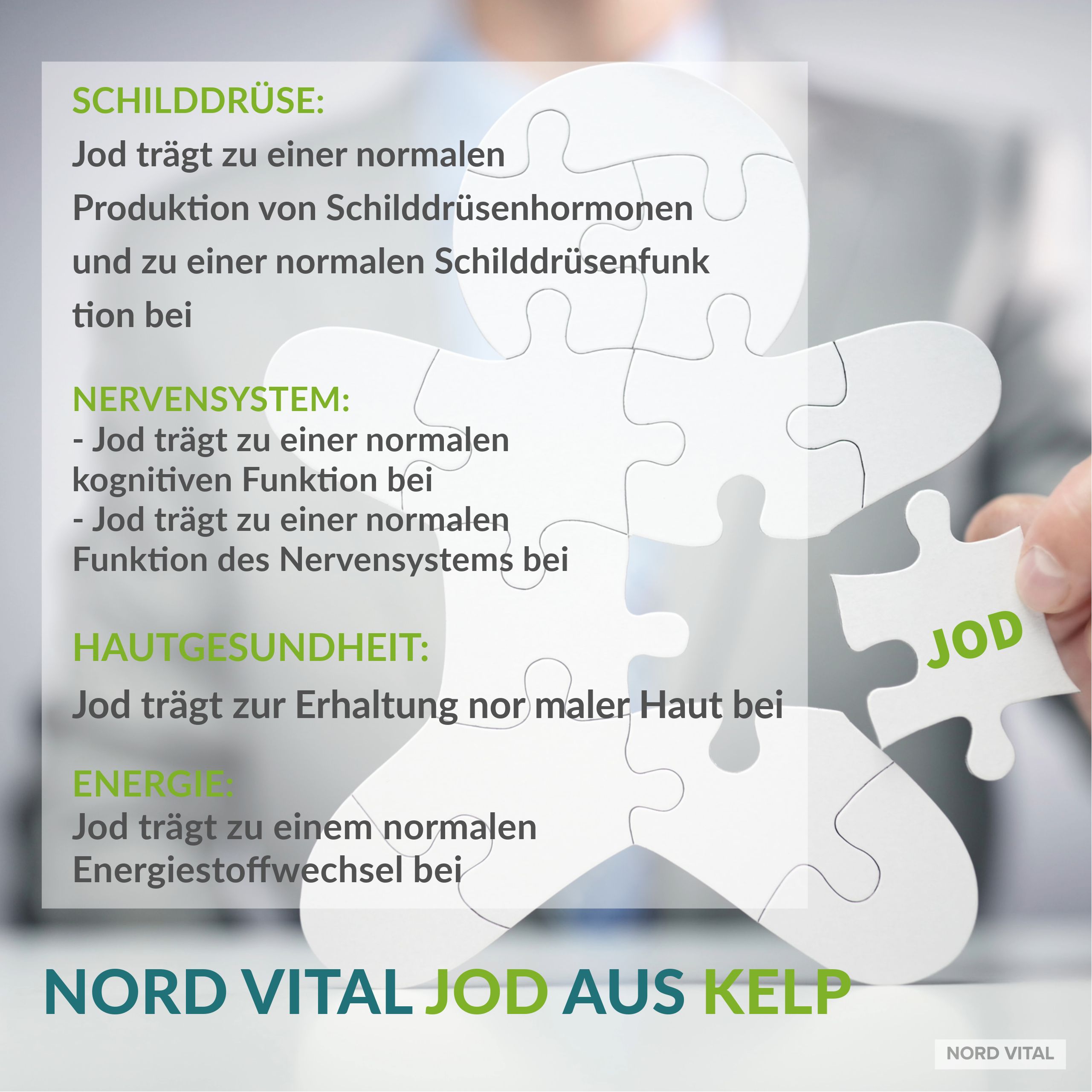 Nord Vital Schilddrüsen-Aktiv-Balance -13-in-1-Komplex mit Jod, L-Tyrosin, Ingwer, Selen, Eisen, uvm