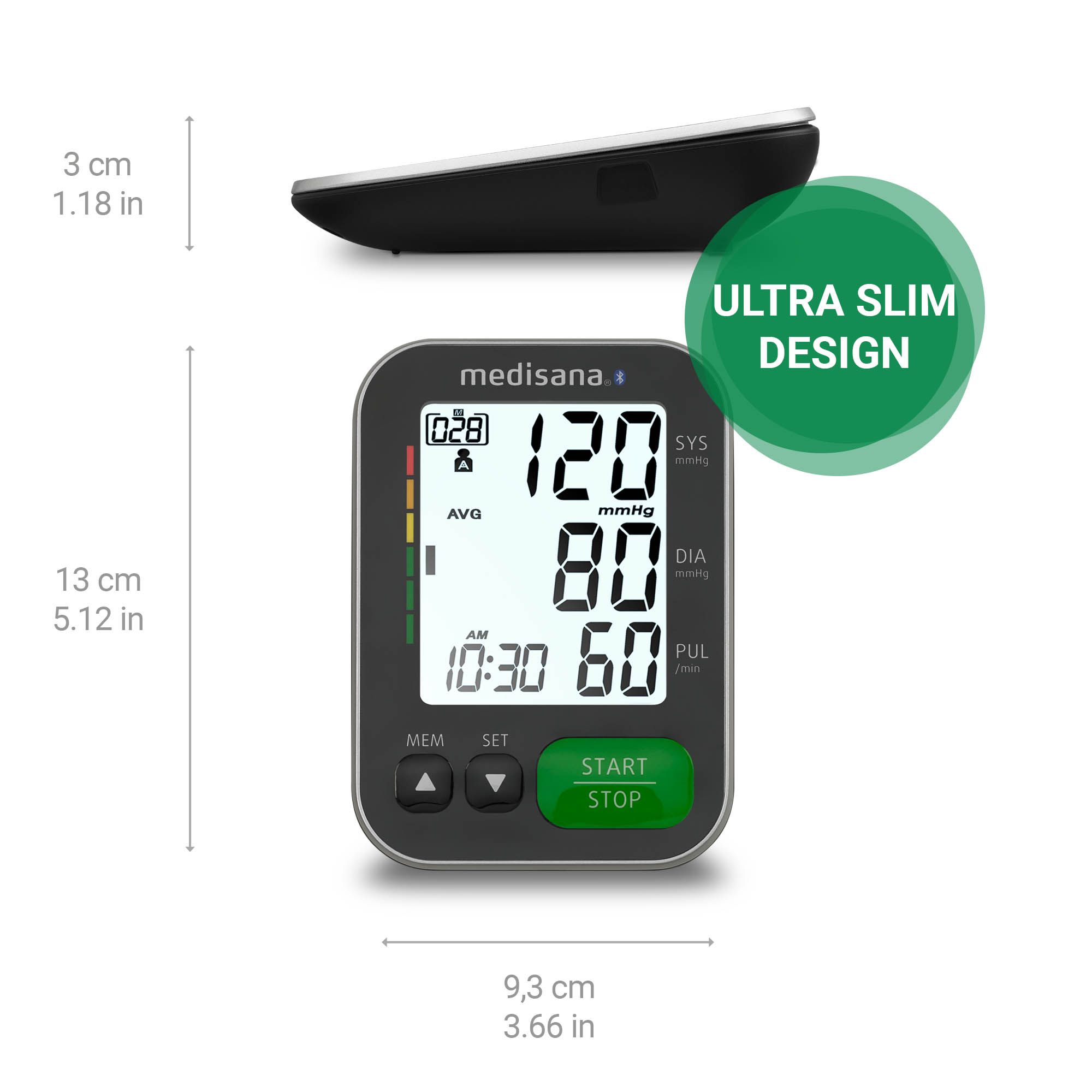 medisana BU 570 connect Oberarm-Blutdruckmessgerät - Blutdruck und Pulsmessung mit Bluetooth