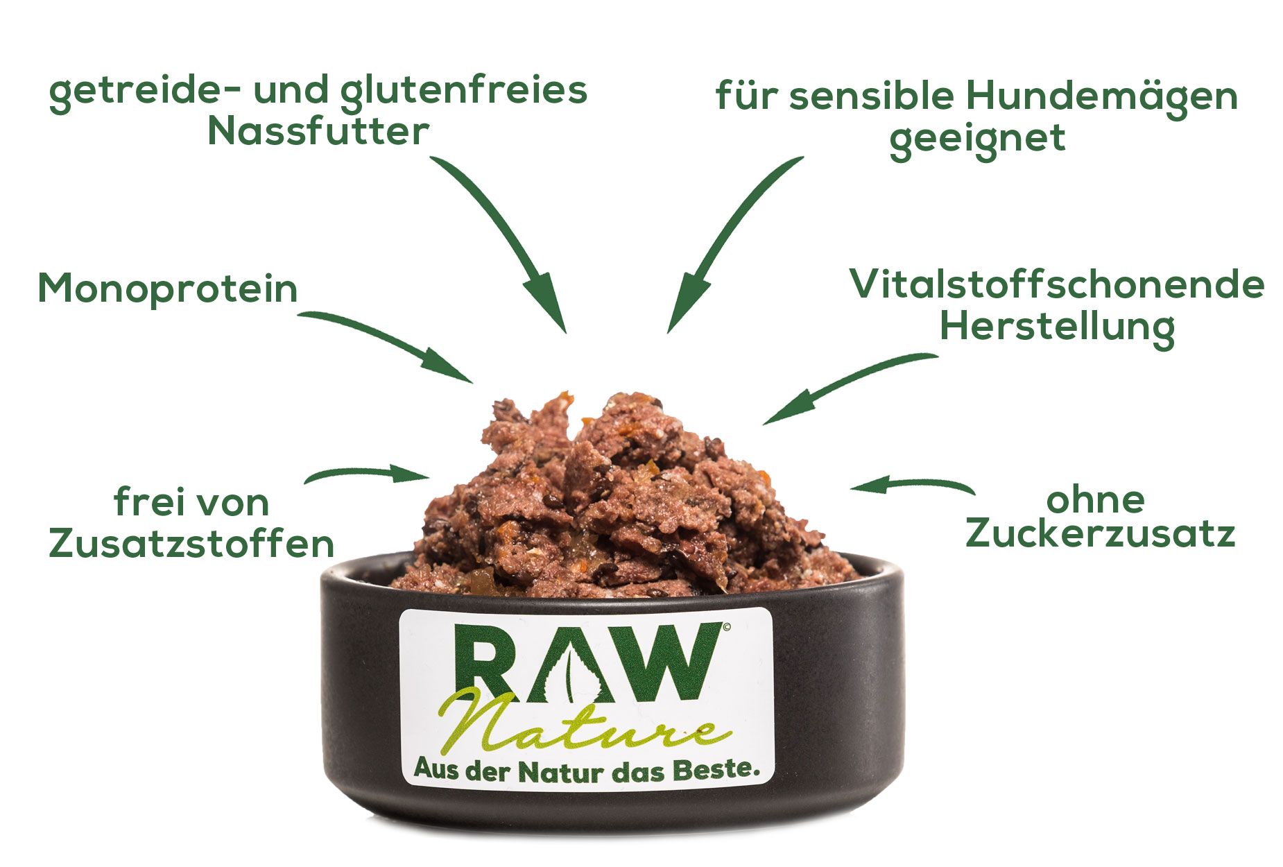 RAW Nature Nassfutter Pferd mit Leinsamen & Möhren – auch für sensible Hunde