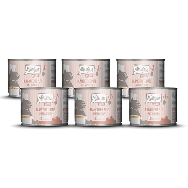 MjAMjAM – blanchierte Pute mit Muscheln an Soße 6x185 g Futter