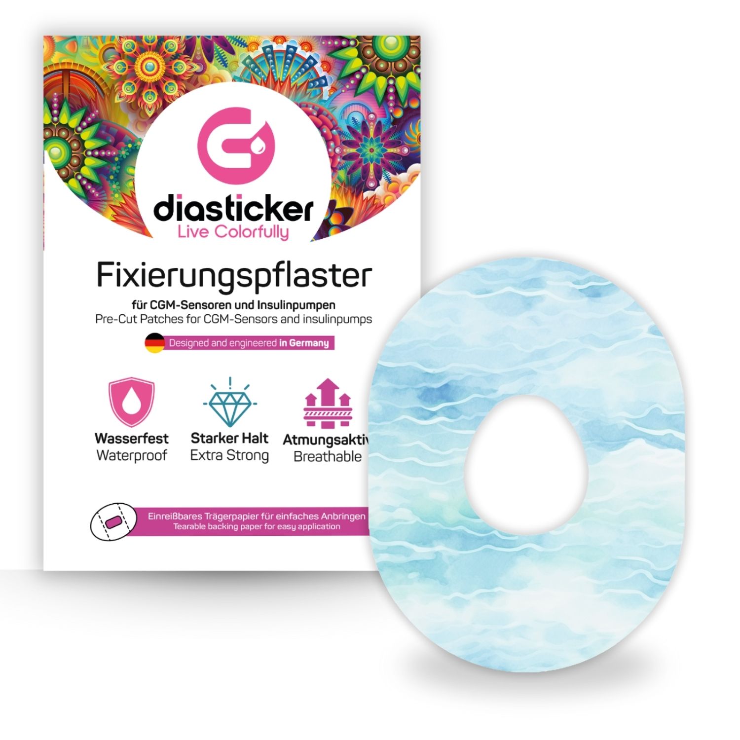Diasticker® Dexcom G7 Fixiertapes 'Baby Blue' 5 St