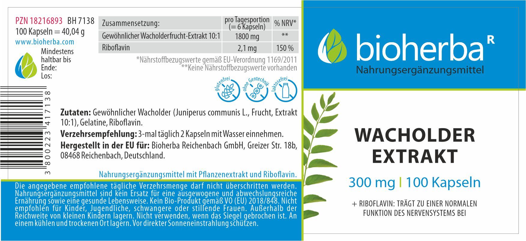 Bioherba Wacholder Extrakt Kapseln