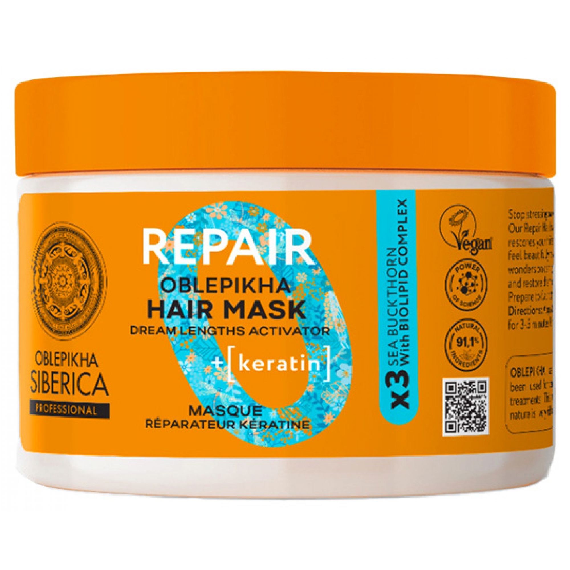 Natura Siberica Oblepikha Keratin-Reparatur-Maske 9,3x6,8x6,8 cm