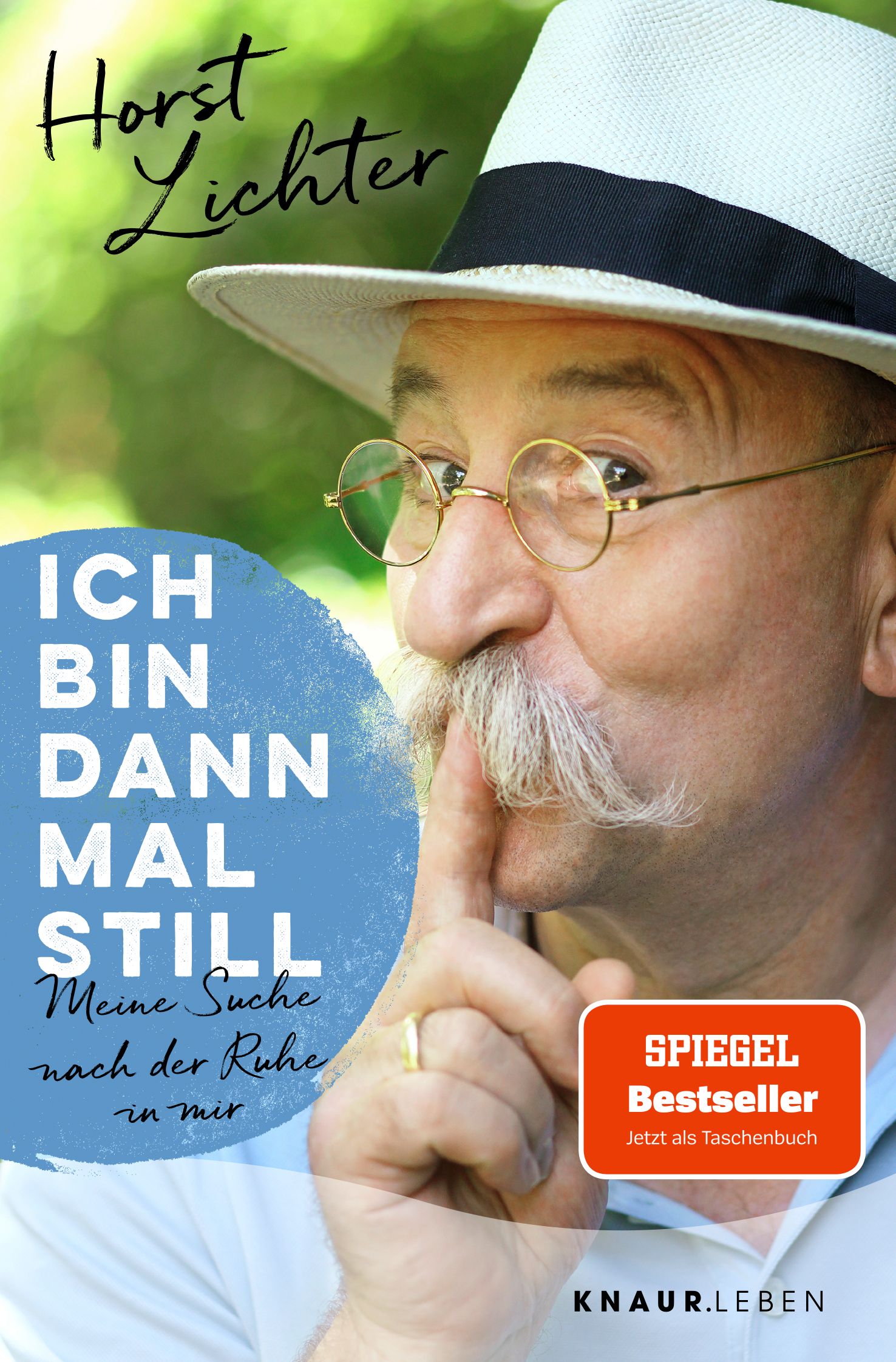 Buchcover mit Horst Lichter. Titel: Ich bin dann mal still. Spiegel Bestseller-Siegel.