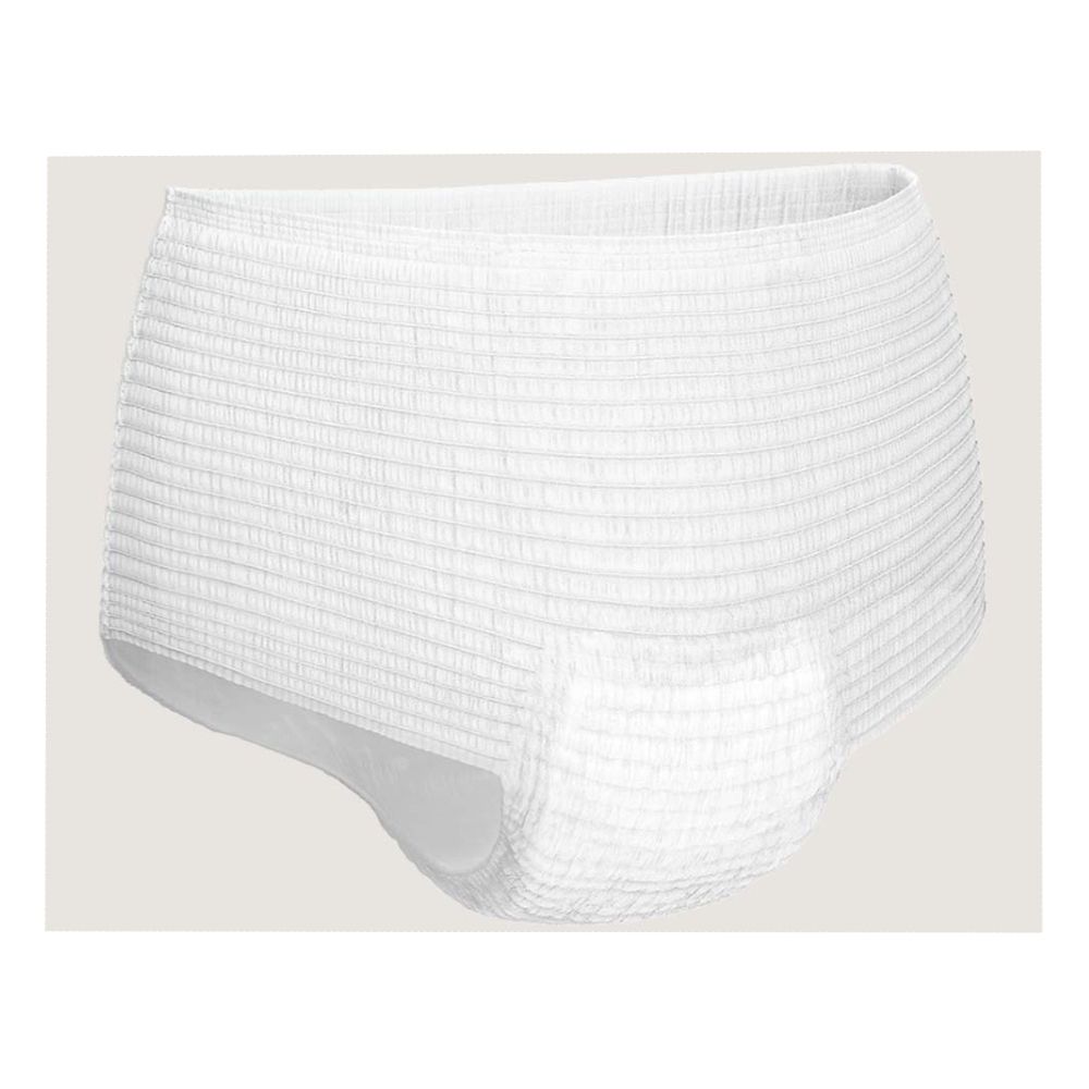 Weiße Inkontinenz Pants. Elastischer Bund, gerippte Struktur. Anatomische Form. Für Frauen.