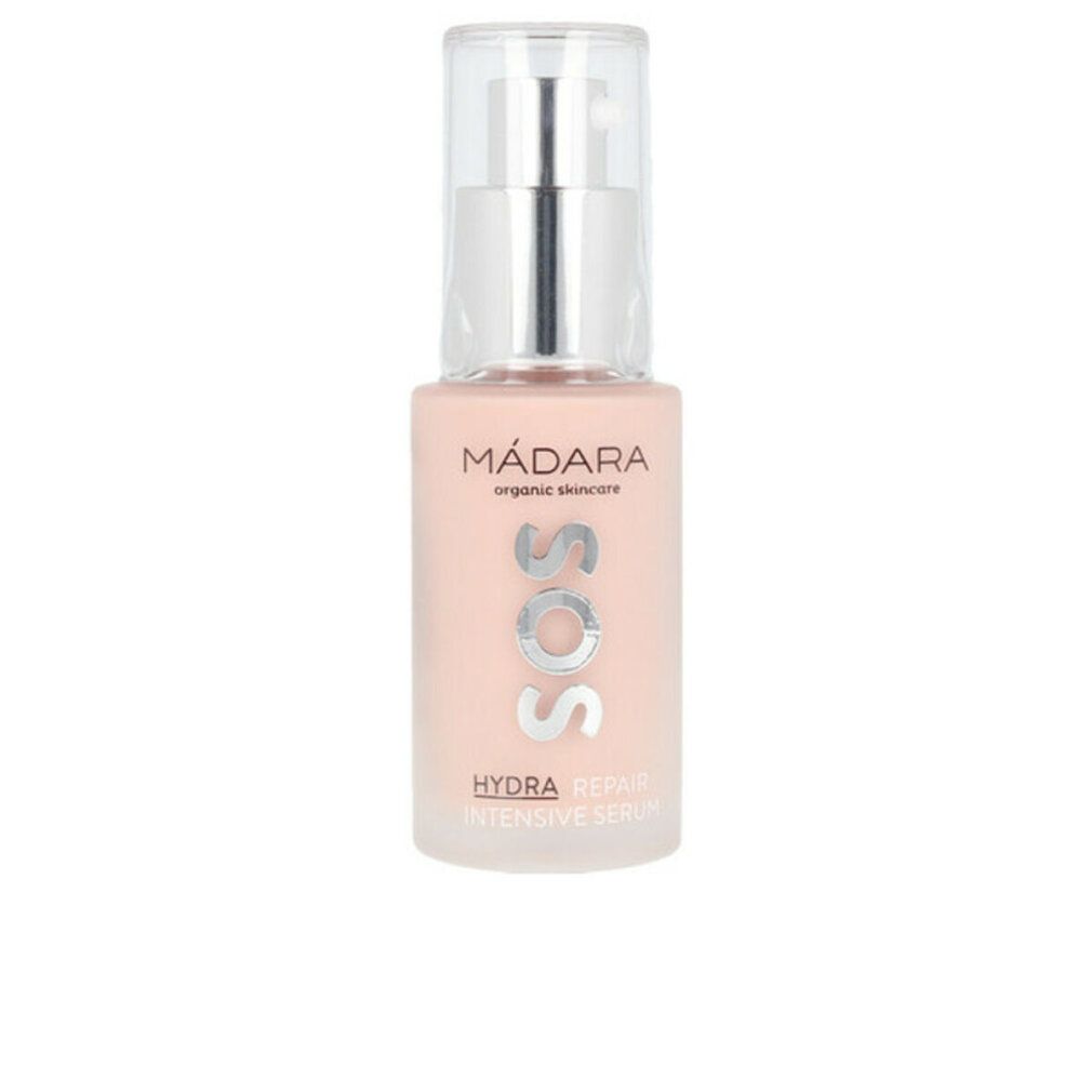 Serumflasche. Aufschrift: SOS Hydra Repair Intensive Serum. Marke: MÁDARA.