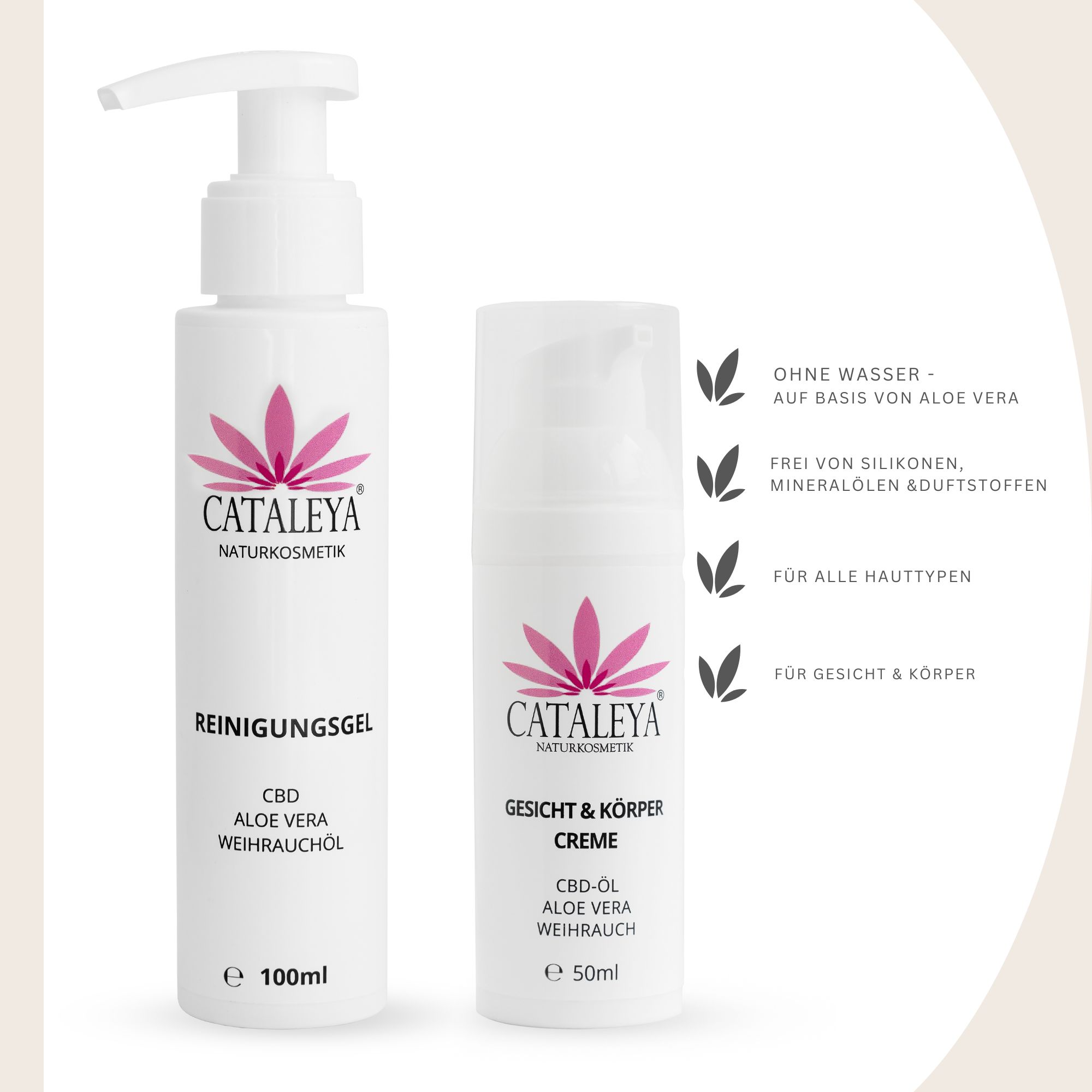 CATALEYA Gesichtscreme und Reinigung - Naturkosmetik Set