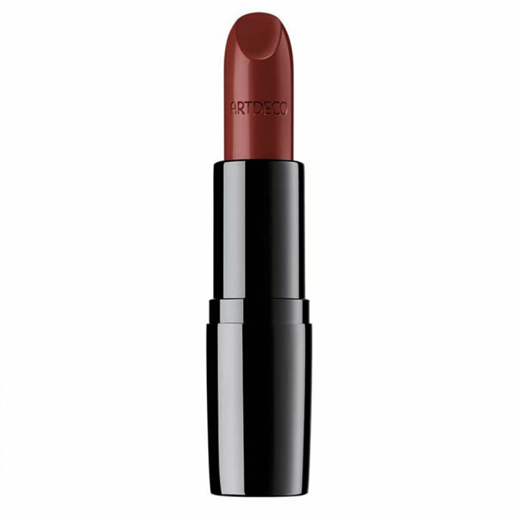 Lippenstift mit schwarzer Hülse und rotem Lippenstift. Auf dem Lippenstift steht "ARTDECO".