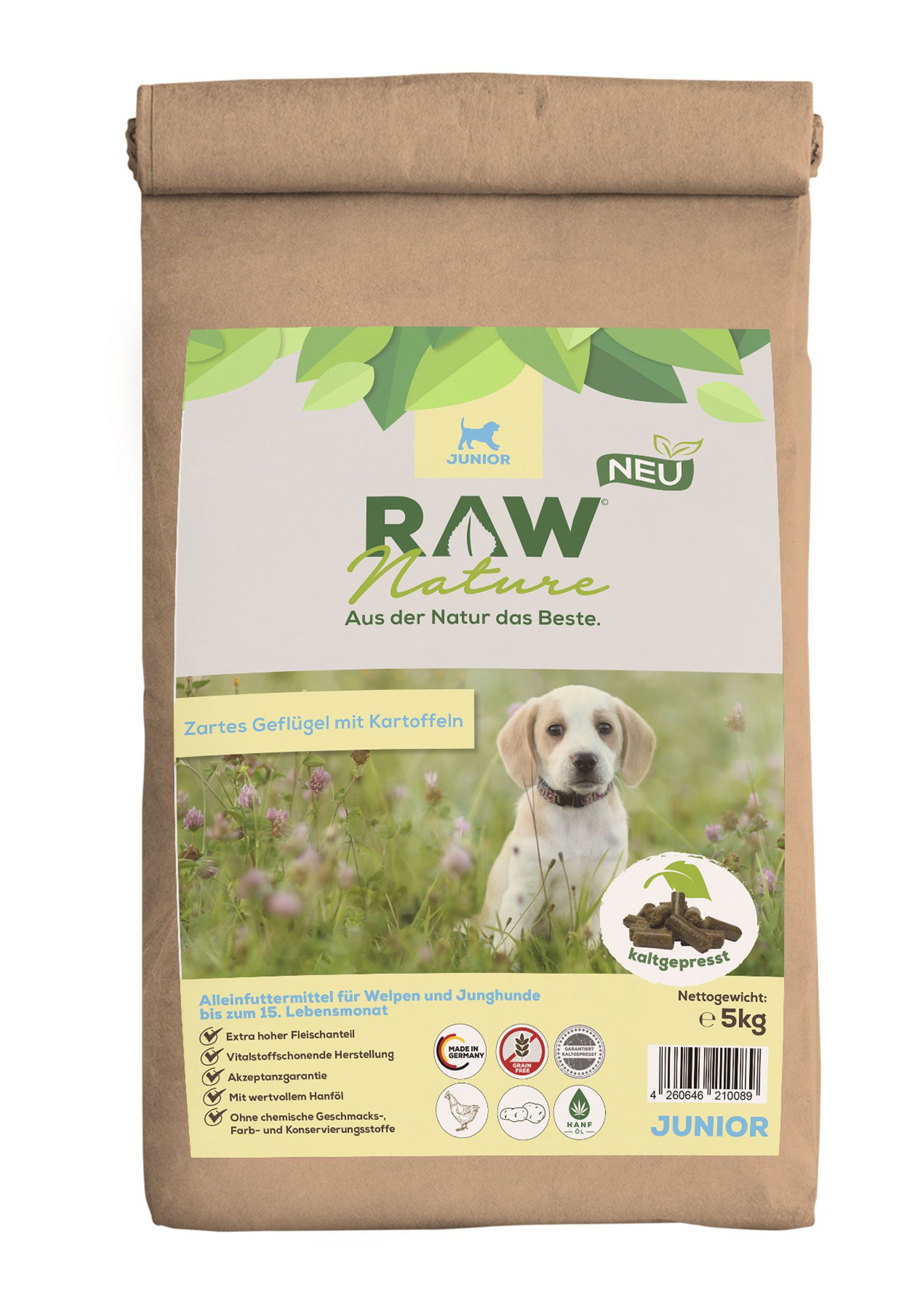 RAW Nature kaltgepresstes Trockenfutter JUNIOR