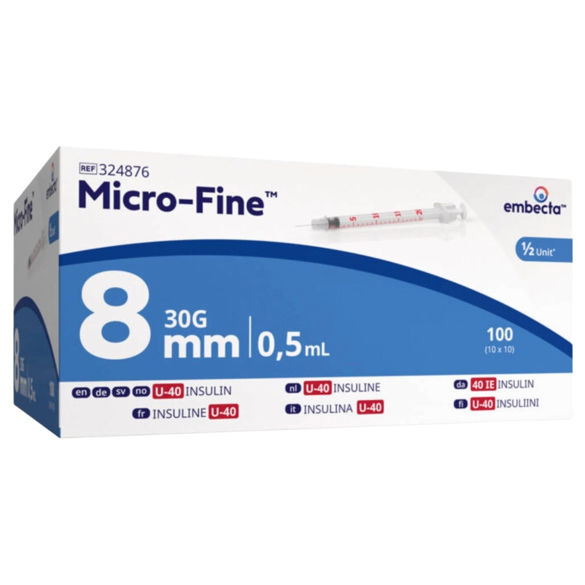 embecta Micro-Fine+ U40 Insulinspritze 0,5 ml 30G