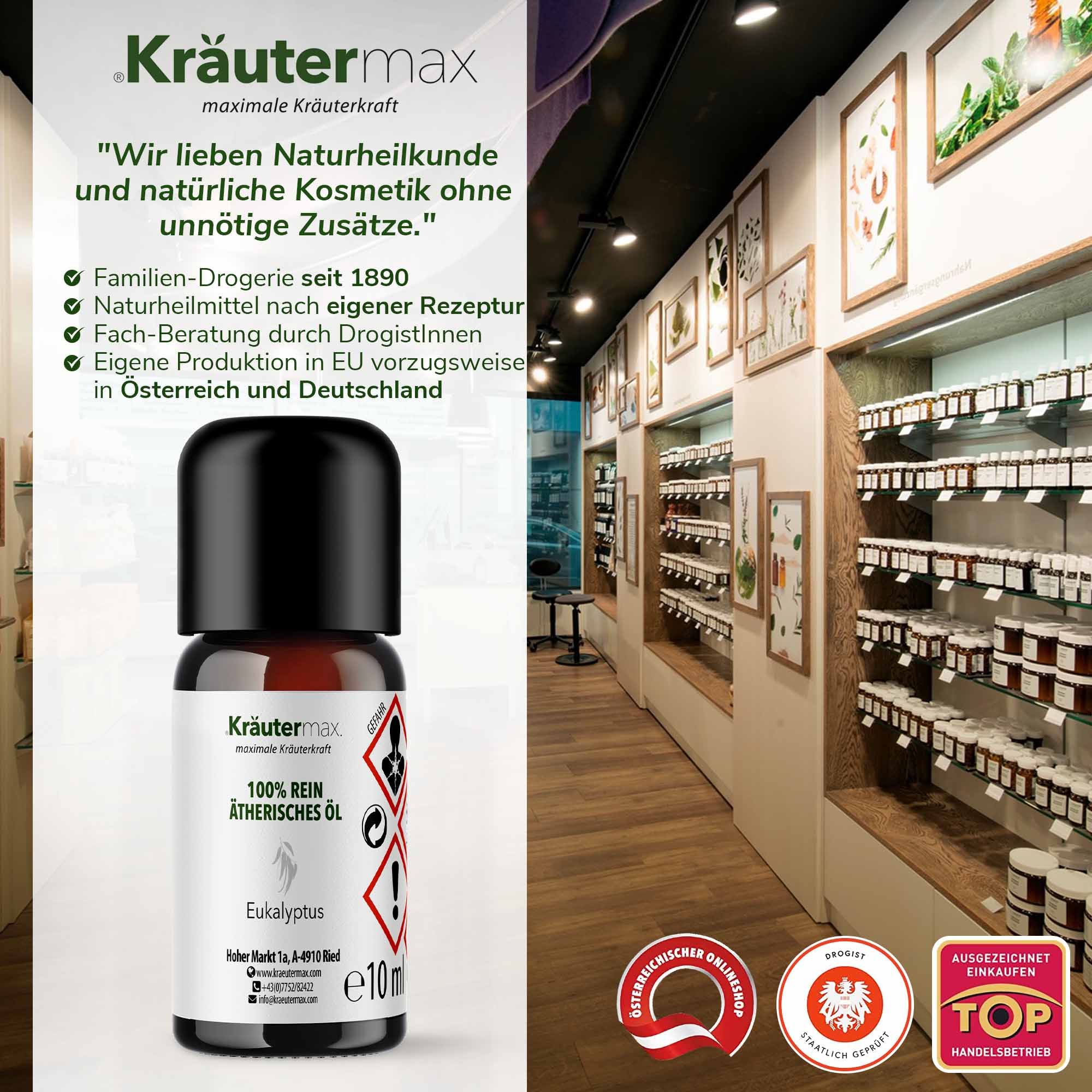 Kräutermax Eukalyptusöl 100 % rein ätherisches Öl