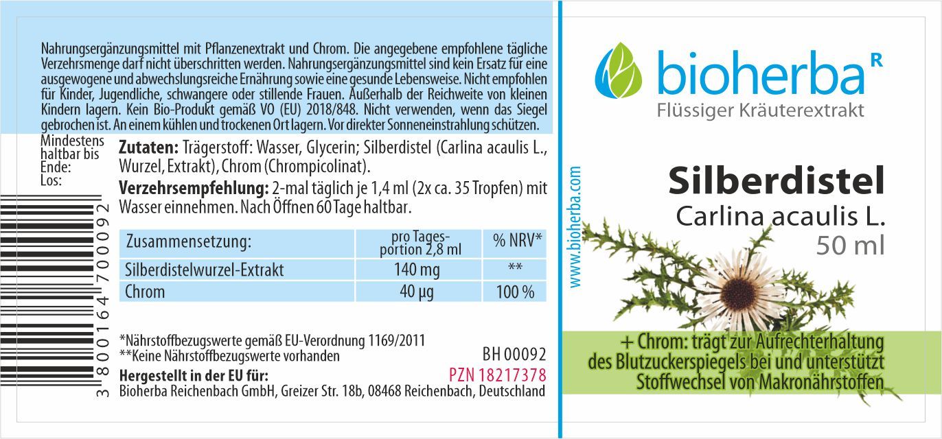 Silberdistel Carlina acaulis L. Tropfen Tinktur 50 ml PZN 18217378
