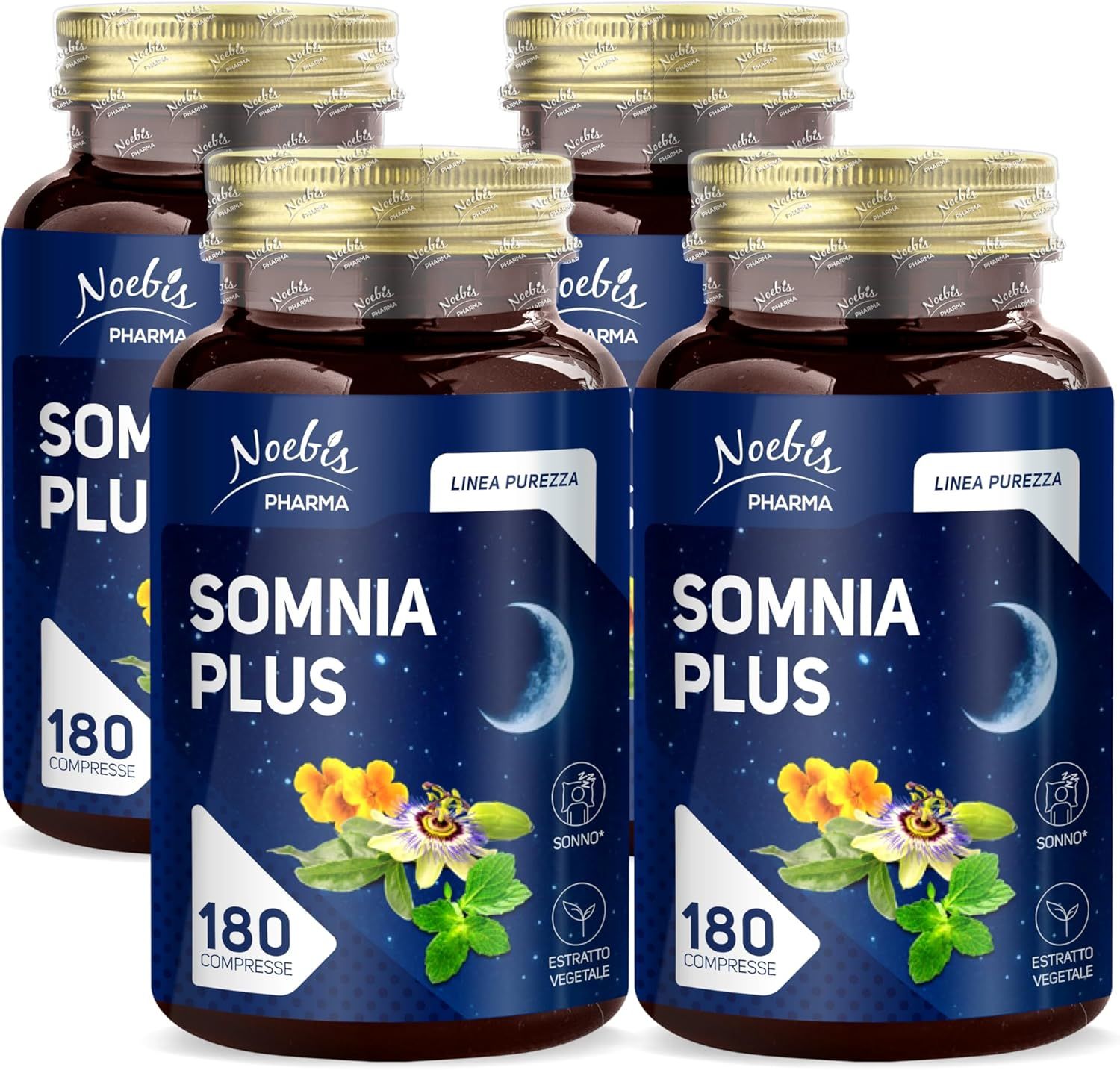 Noebis Pharma Somnia Plus - 4 Flaconi - 720 Compresse Totali