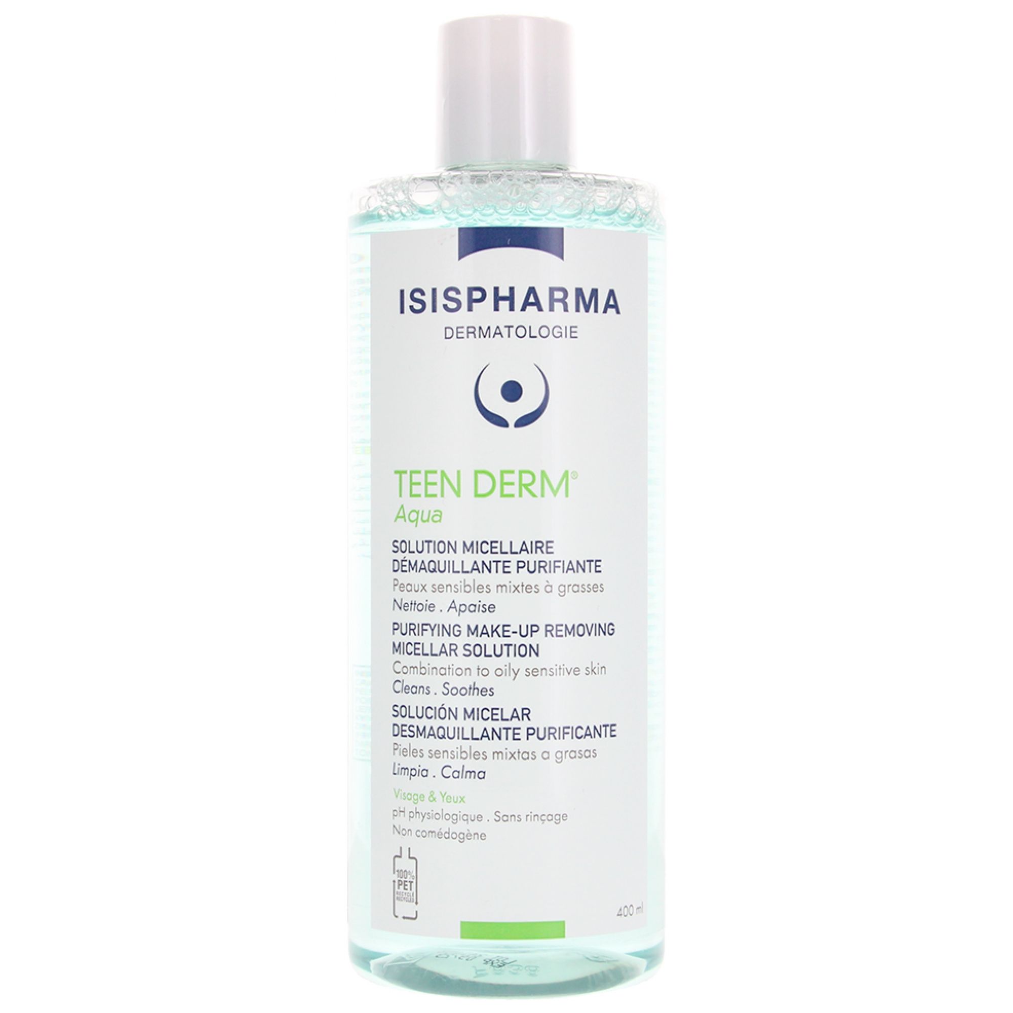 Isispharma Teen Derm Aqua Mizellenlösung Reinigende Make-up-Entfernung 19x6x6 cm