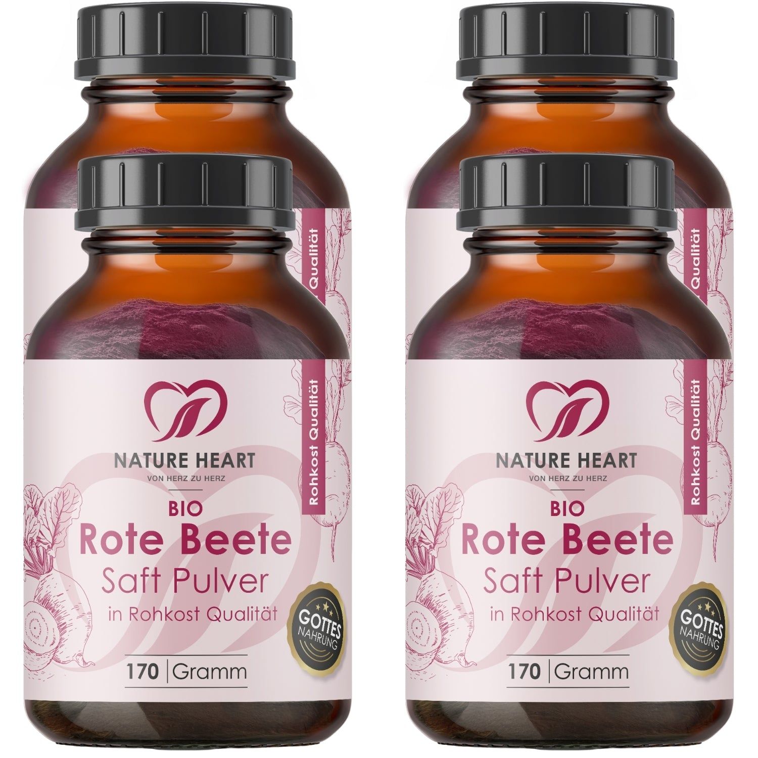Nature Heart BIO Rote Beete - Saftpulver 4x170 g Pulver