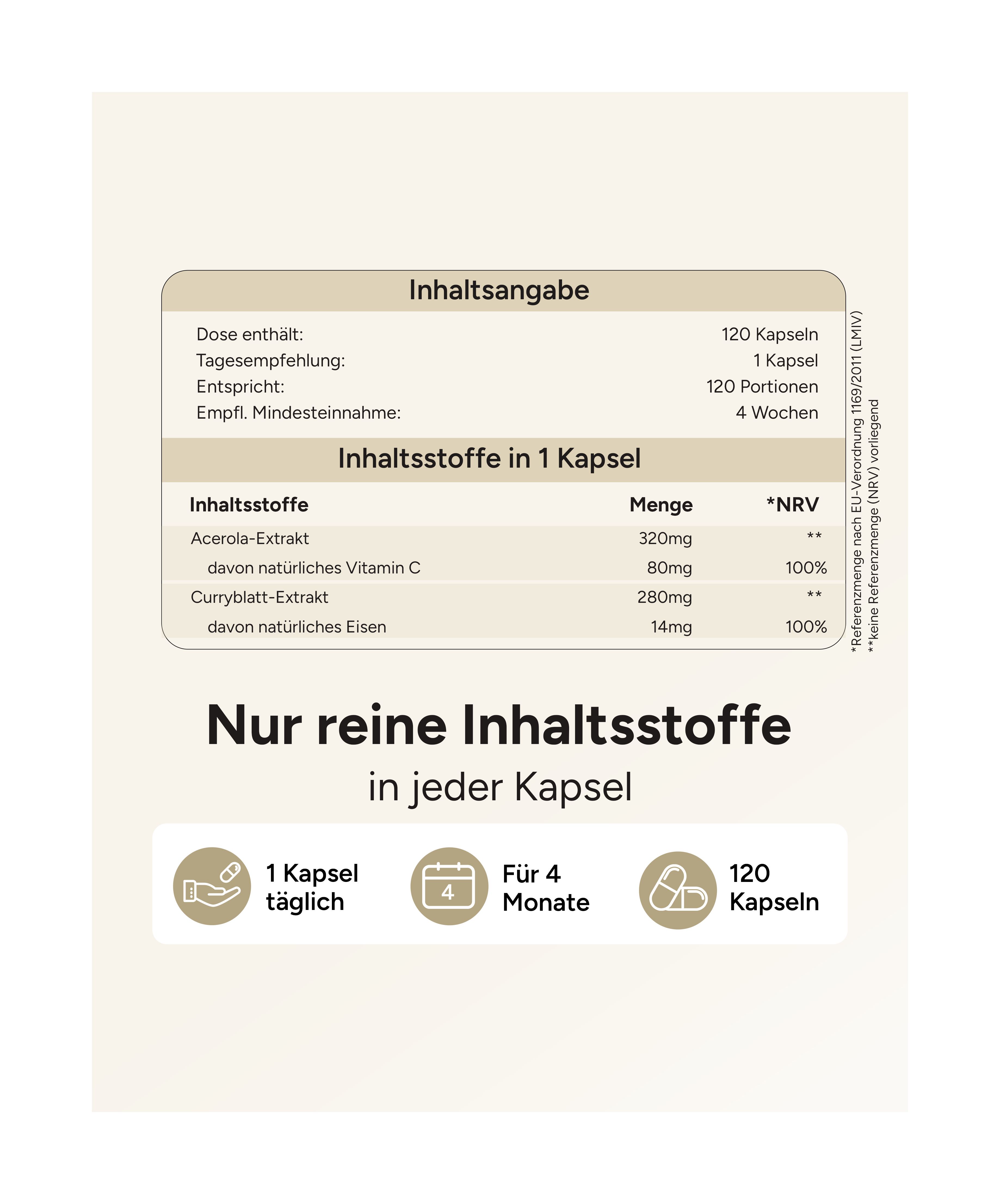 plantomol® Essentials - Eisen-Tabletten aus Curryblatt-Extrakt mit Vitamin C aus Acerola