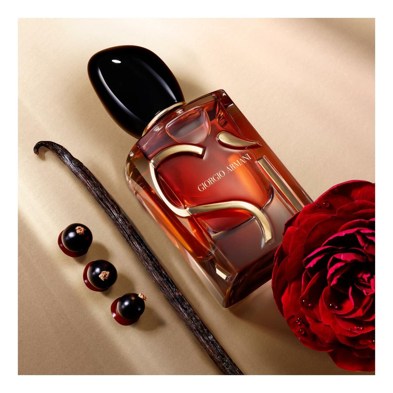 Giorgio Armani Si Parfum mit Vanilleschote, Beeren und Rose.