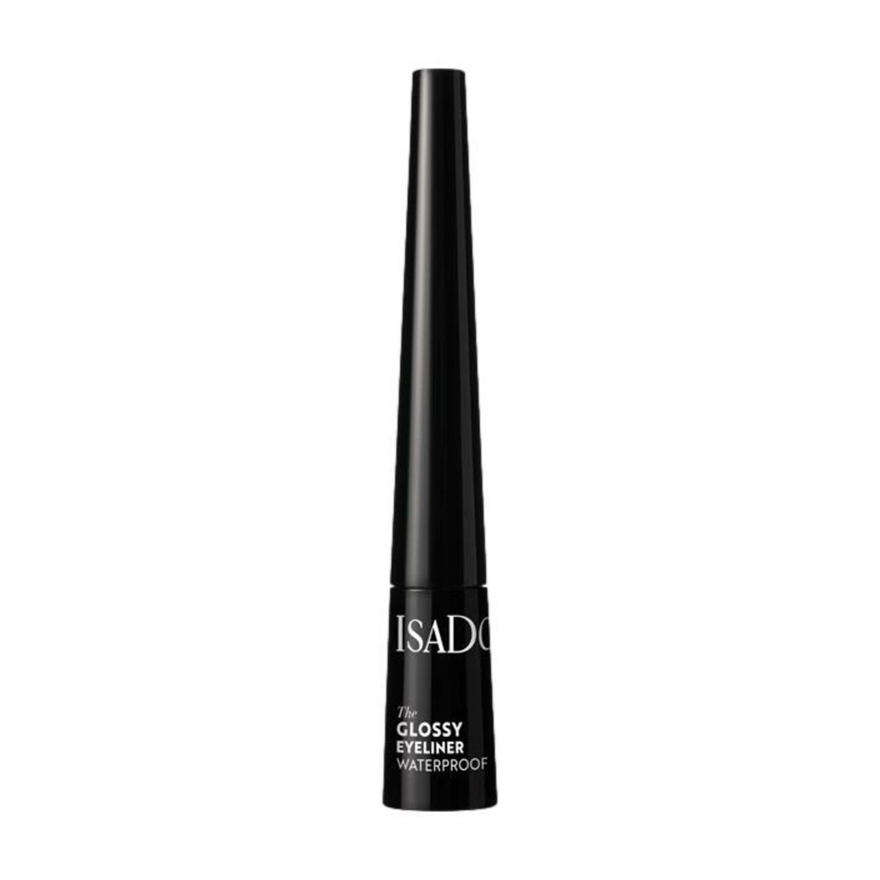Schwarzer Eyeliner von IsaDora. Flasche. Aufschrift: The Glossy Eyeliner Waterproof.