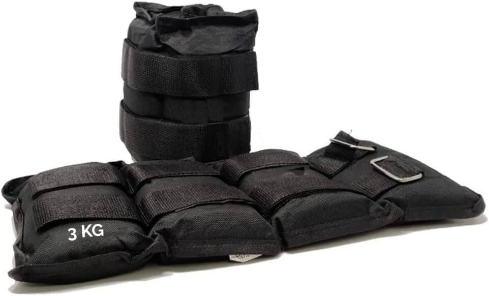 FFitness Coppia Pesi per Caviglie e Polsi da 3 Kg Regolabili a Strappo FF