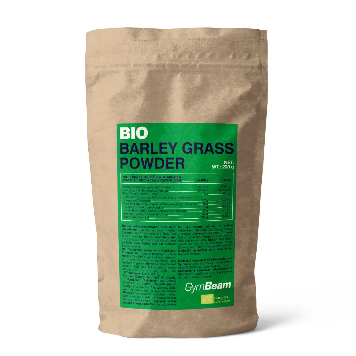 GymBeam BIO Grüne Gerste Pulver 200 g
