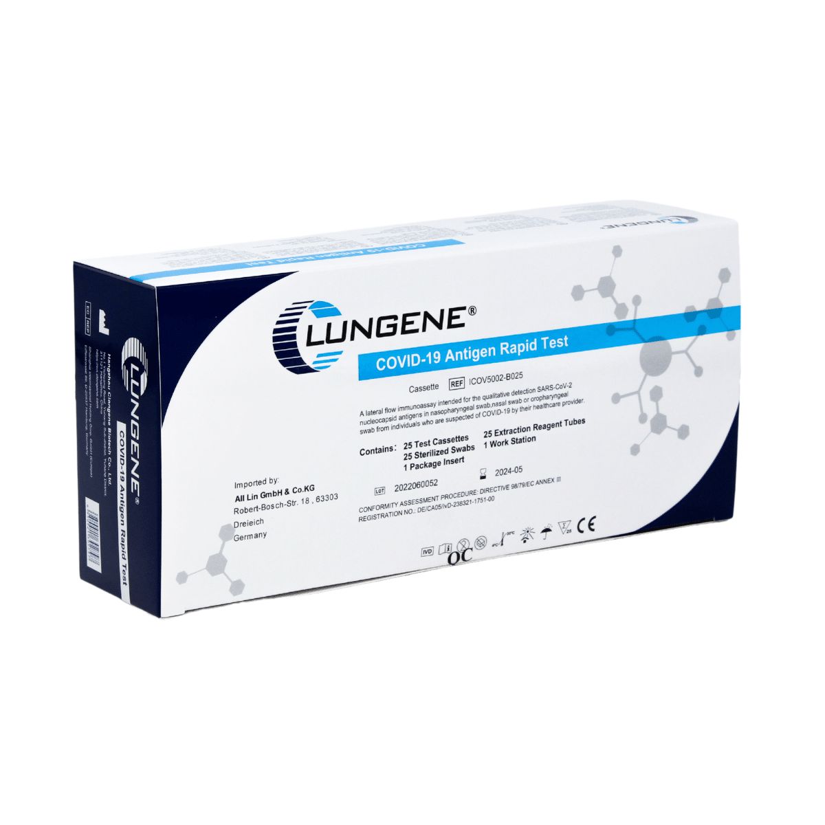 Clungene 50 Schnelltest Antigen Nasal Test BfArM gelistet Test-ID: Test-ID At006/22